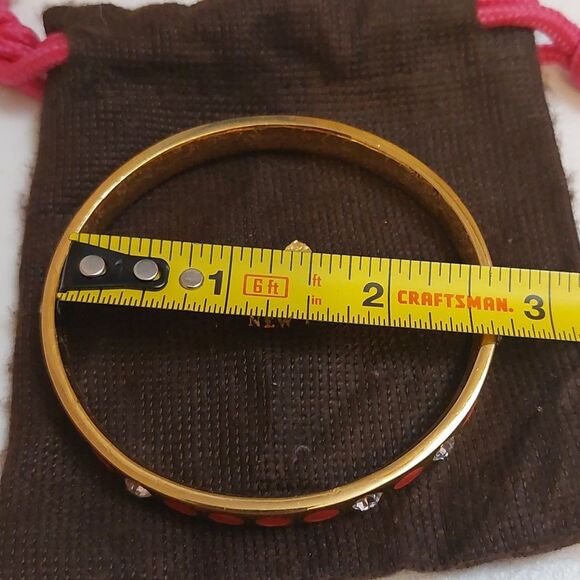 Kate Spade Enameled and Crystal Embellished Gold Tone Bangle Bracelet - Picture 5 of 5